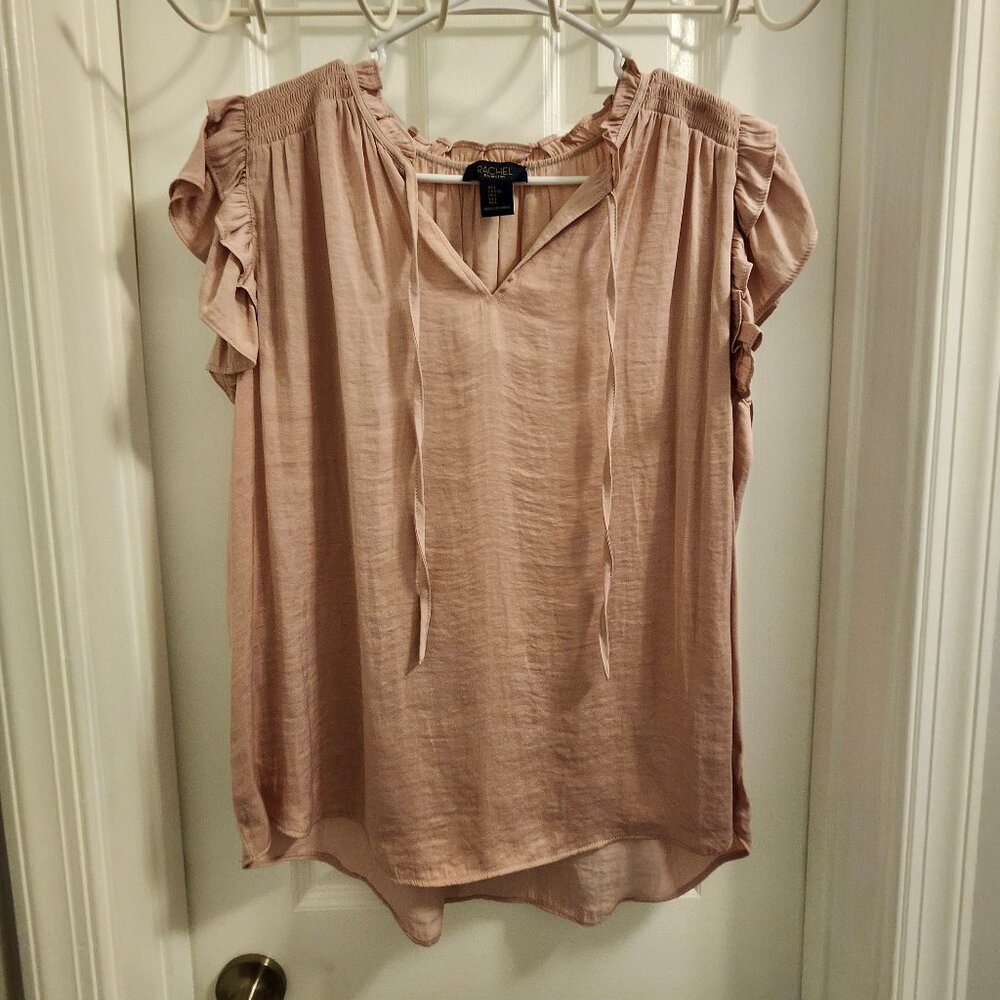 Rachel Roy Blush Pink Flutter Sleeve Blouse
